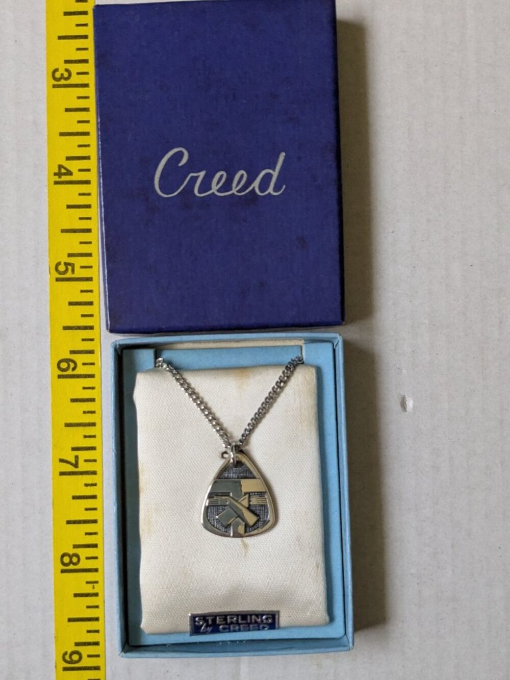 Vintage CREED Sterling Silver Franciscan Tau Cross Pendant Necklace